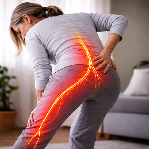 femme coubée par une sciatique 